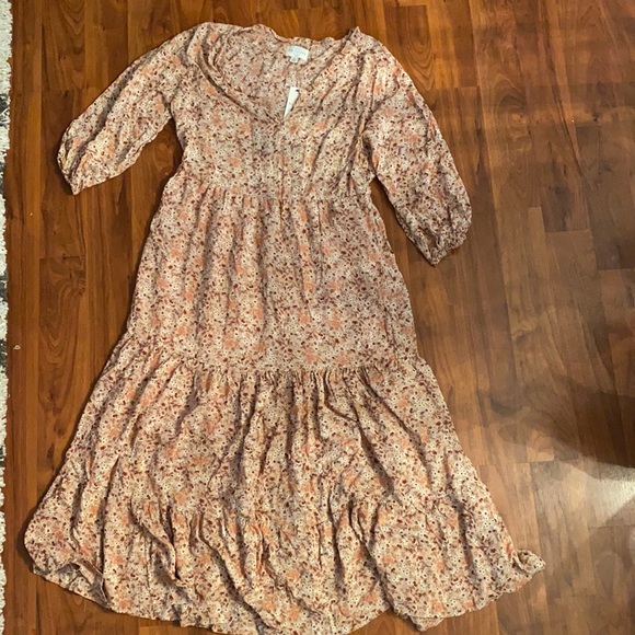 Francesca's Collections Floral Maxi Dress - Pink and Cream - Picture 5 of 5